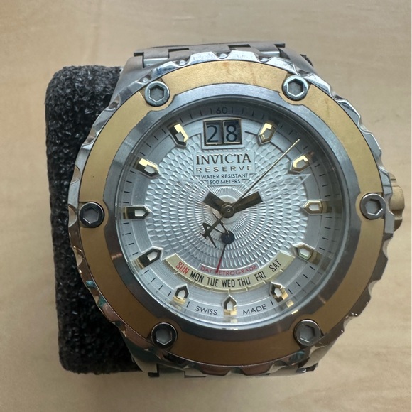 Men's Invicta Reserve Specialty Gold Plated Subaqua Watch 10095 Silver Dial 52mm - Picture 1 of 13